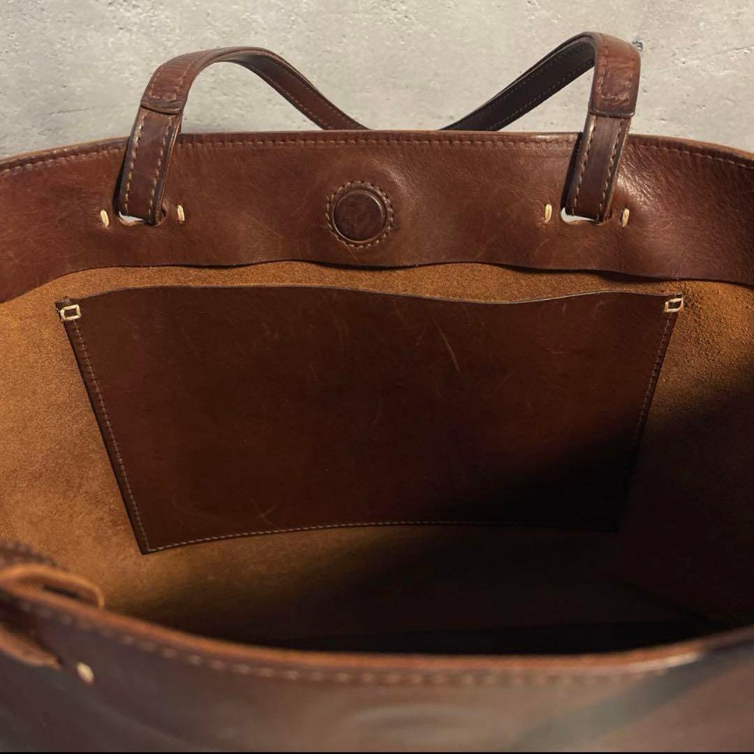 ゲンテン　アマーノ　トートバッグ　肩がけ　ダークブラウン