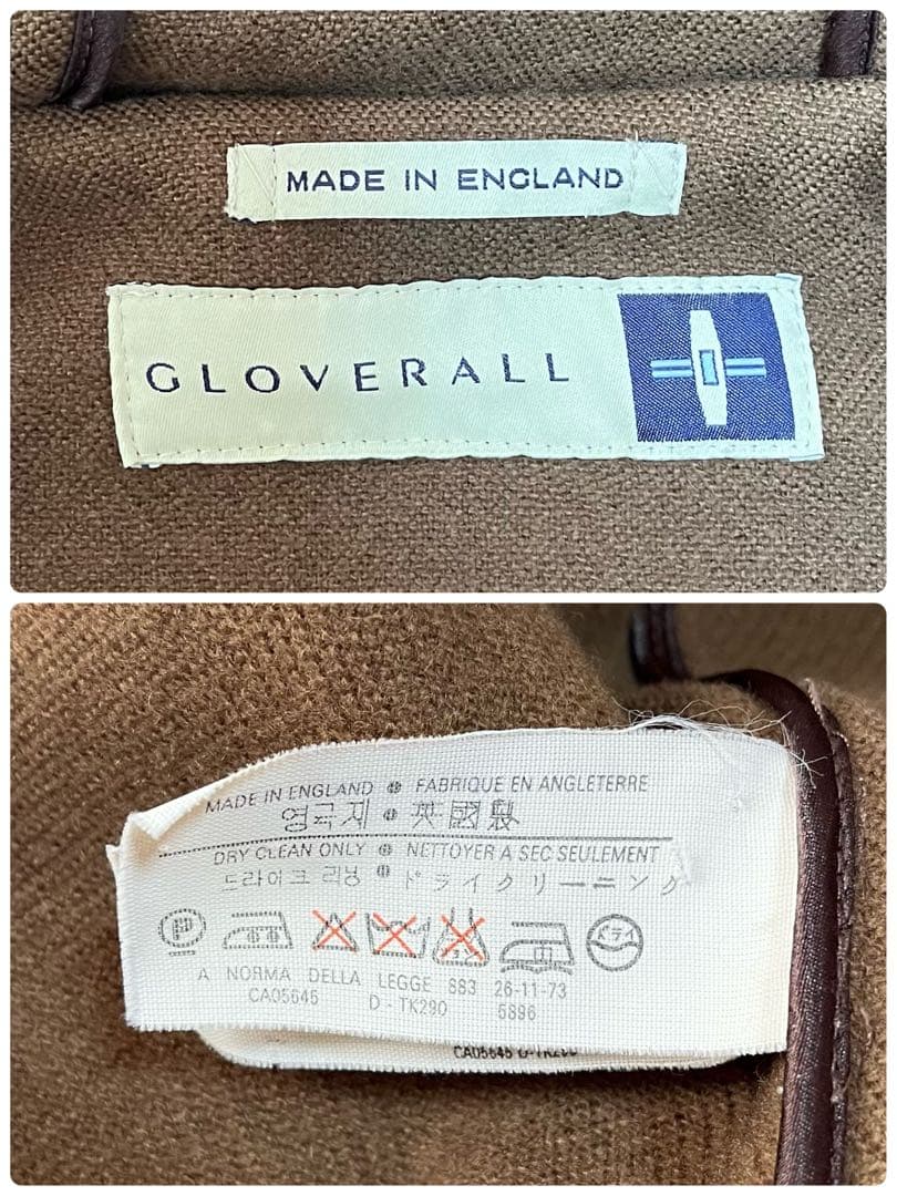 【美品】グローバーオール　キングストン　ヘリンボーンウール　ロングダッフルコート