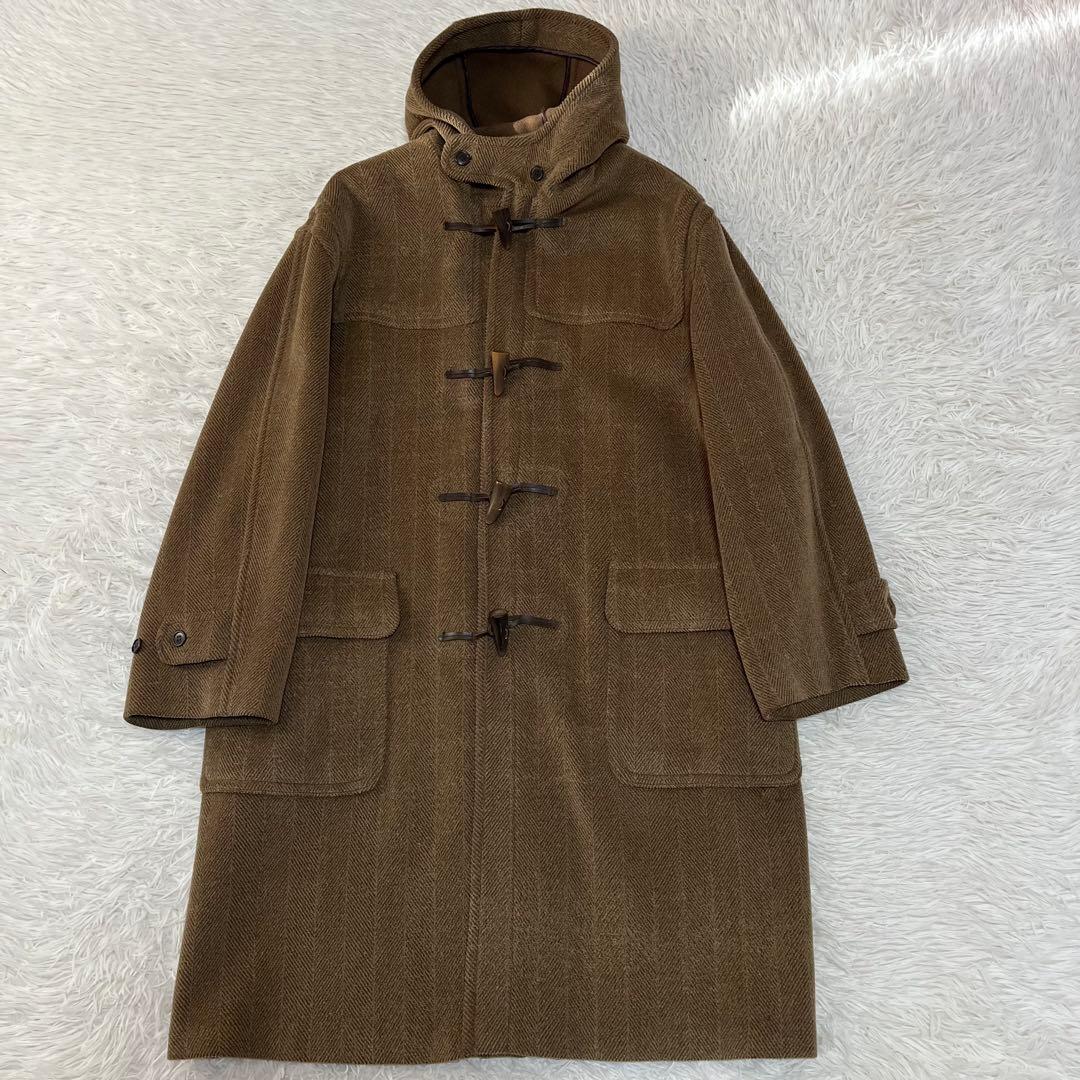 【美品】グローバーオール　キングストン　ヘリンボーンウール　ロングダッフルコート