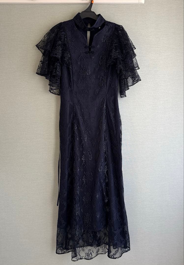 リリーブラウン　レースチャイナドレス（NVY 0サイズ）