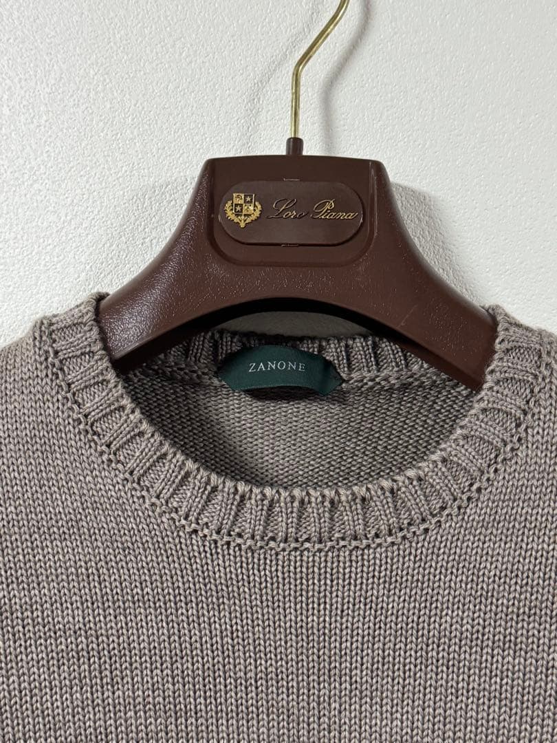 セール✨ZANONE 48 グレージュ　　クルーネック ニット