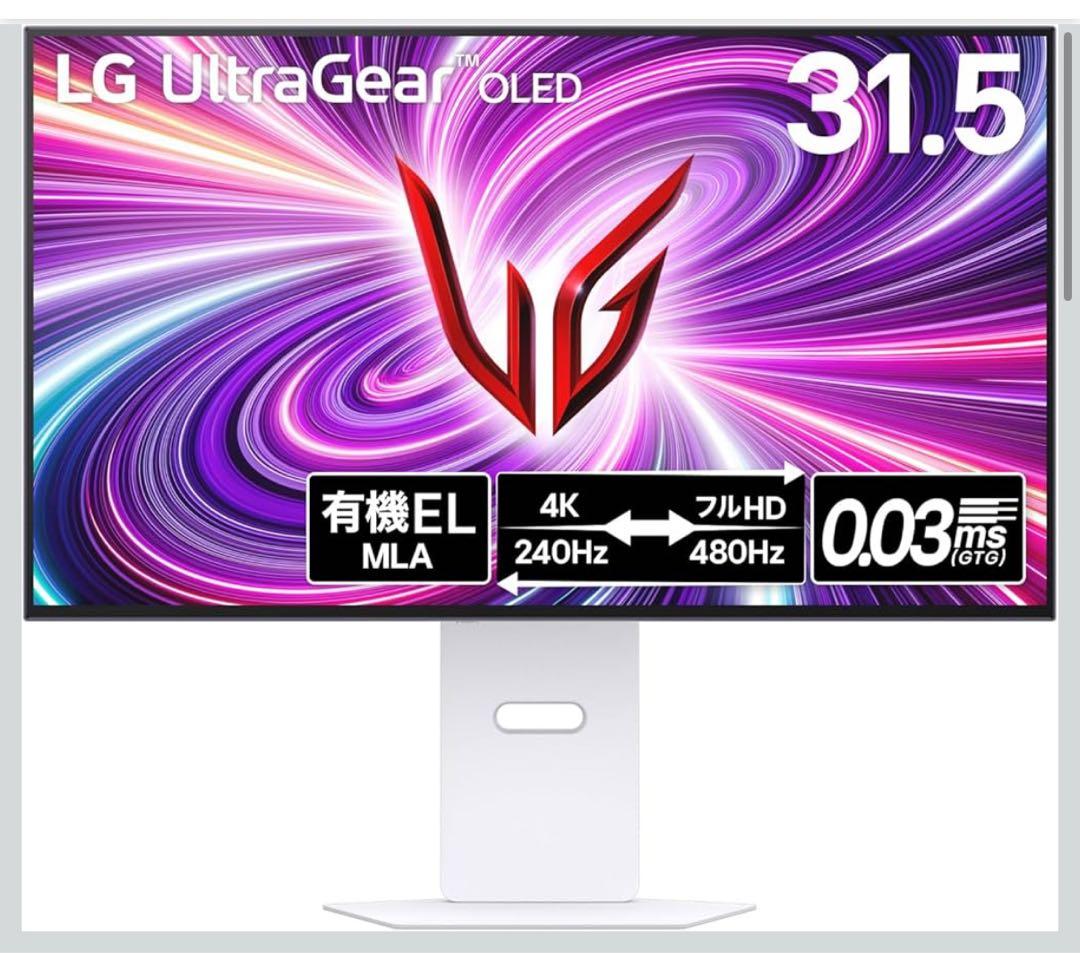 【保証期間有/美品/付属品完備】LG ゲーミングモニター31.5インチ/4K
