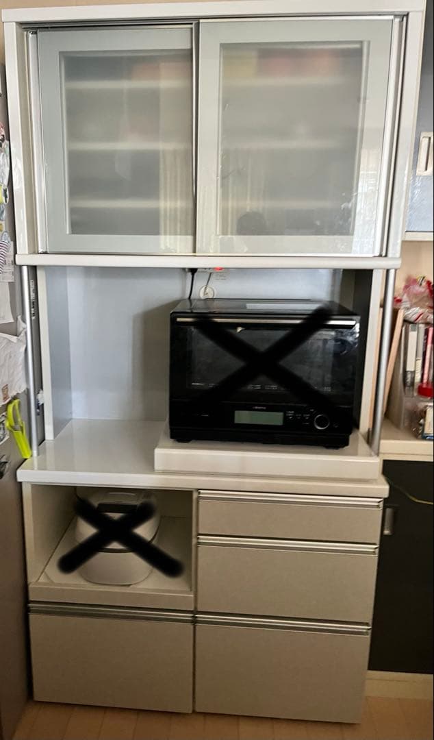 キッチンボード　食器棚　レンジ収納