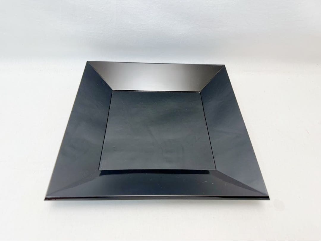 ほぼ未使用 茶道具 塗師 助市作 輪島塗四方盆 干菓子器 木製 布着本堅地 共箱