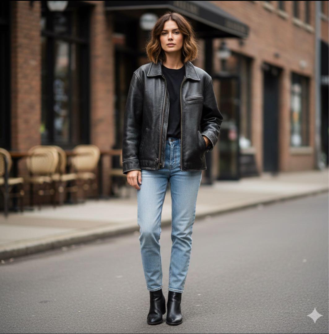 【状態良好】90's 白タグ エディーバウアー 牛革 シングルライダース