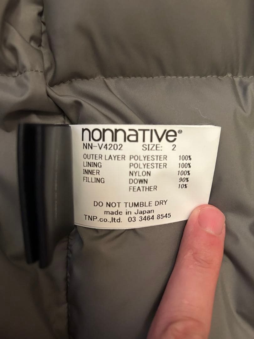 NONNATIVE ダウンベスト