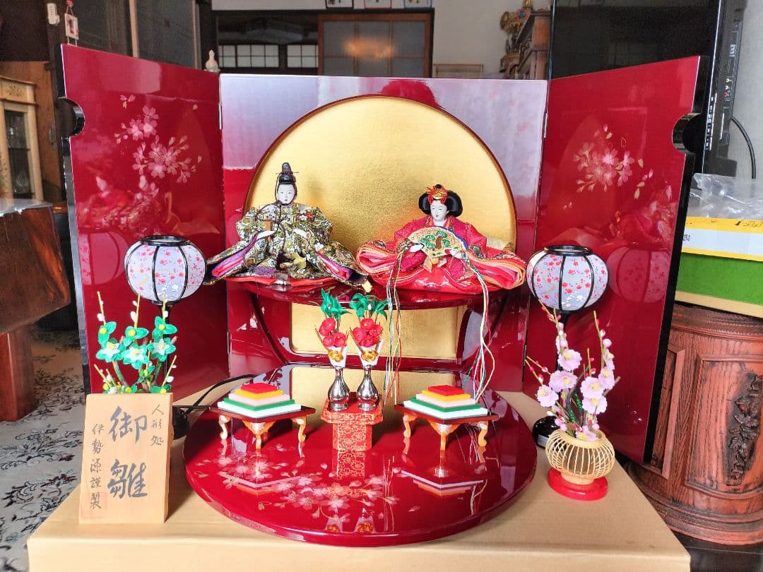 雛人形飾り台屏風円形台 1体 2段