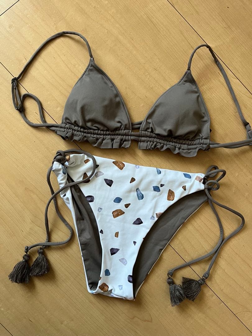 ALEXA STAM セパレート水着 ブラウン・ホワイト