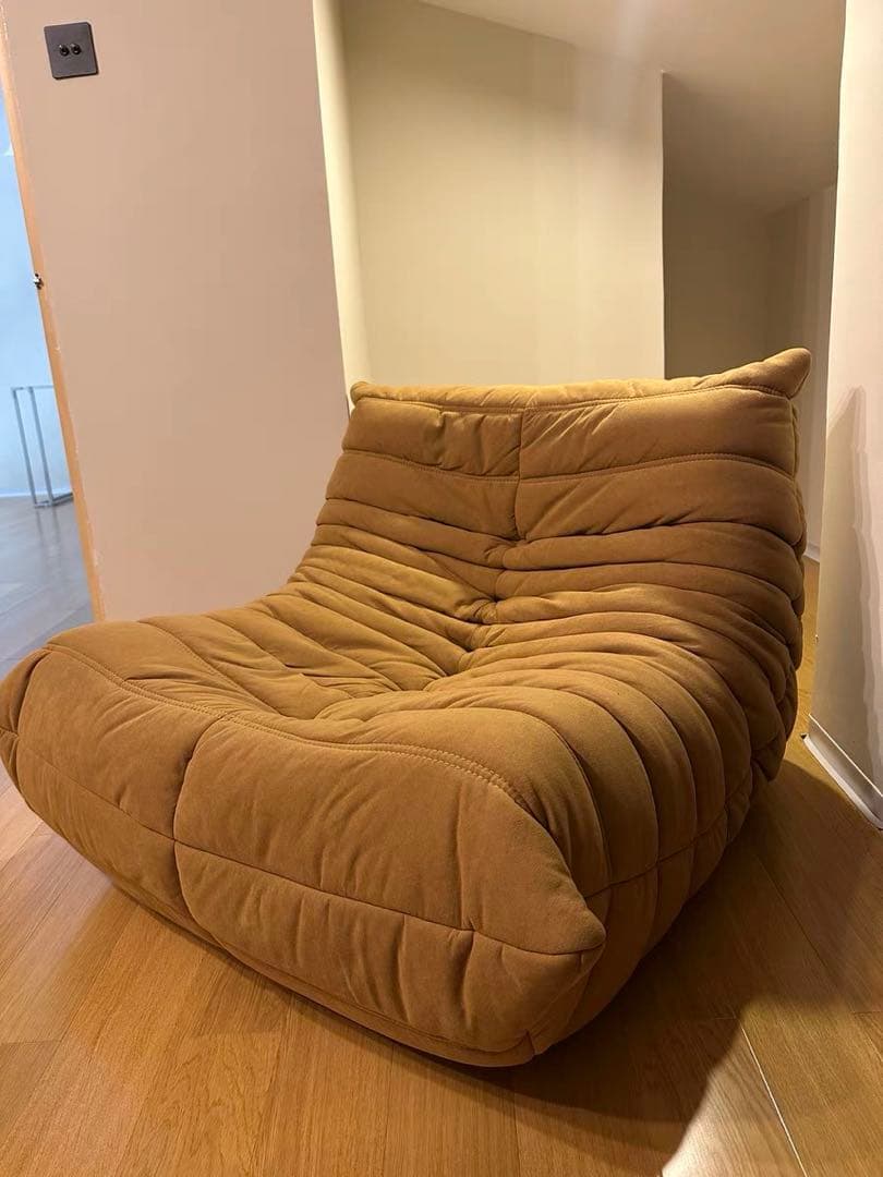 24時間発送 新品 トーゴ 1P　ソファ　カーキ色