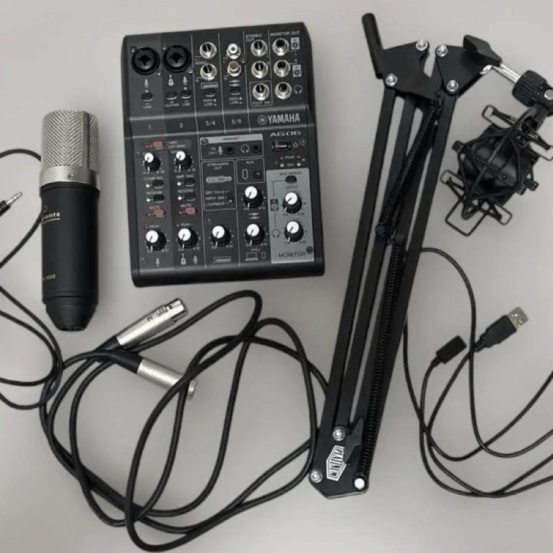 Yamaha AG06 AT2020機材セット ケーブル付