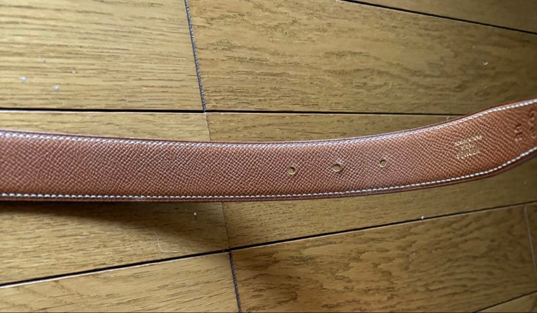 エルメス レザーベルト コンスタンスHバックルゴールド