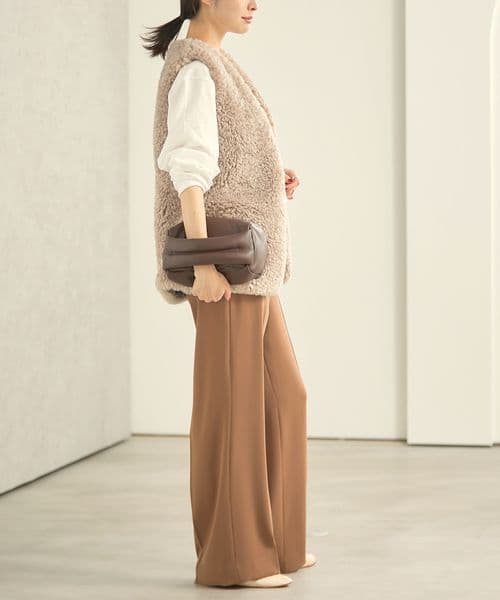 Plage FURLY ベスト ファーベスト ベージュ