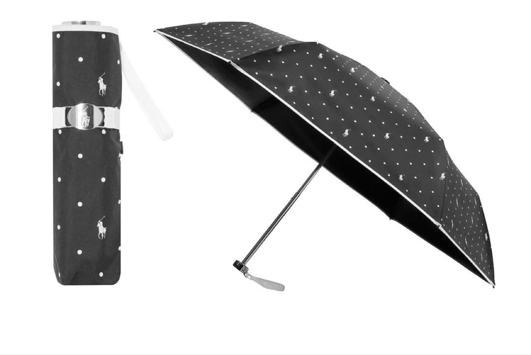 《新品》ラルフローレン　ドット柄　UV遮熱 遮光 100% 晴雨兼用傘