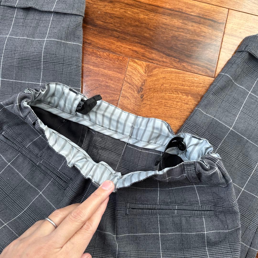 キッズ スーツ・ブレザー グレー系チェック フォーマル　入学式、卒園式、結婚式