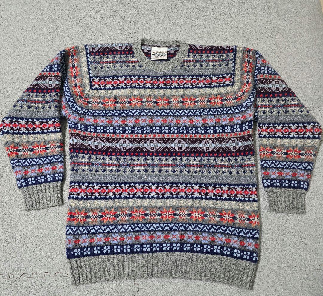 Jamieson's　ジャミーソン　フェアアイル柄　クルーネック　ニット
