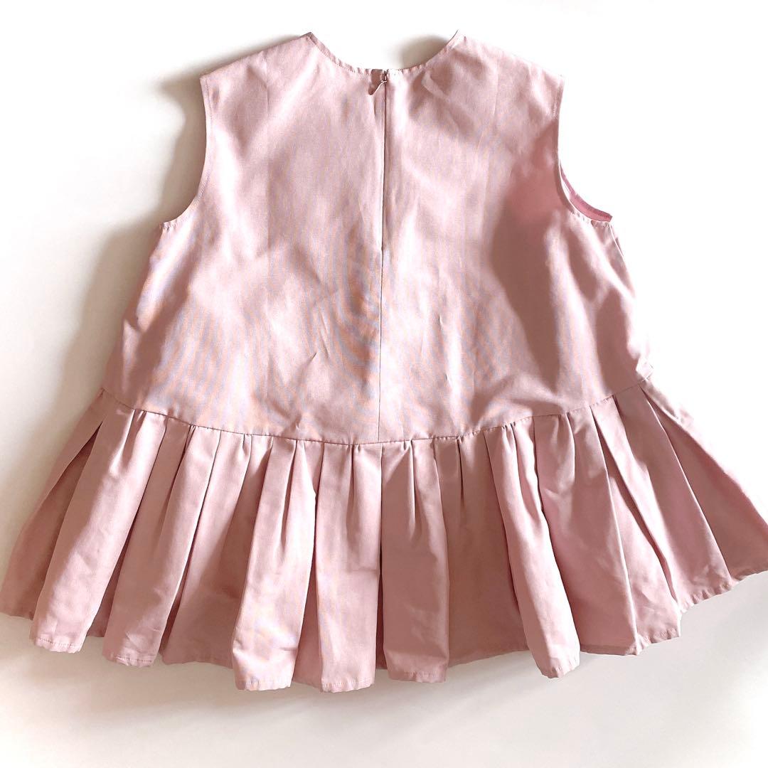 ボウエーbow.a マーガレットチュニック　ノースリーブペプラムブラウス　ピンク