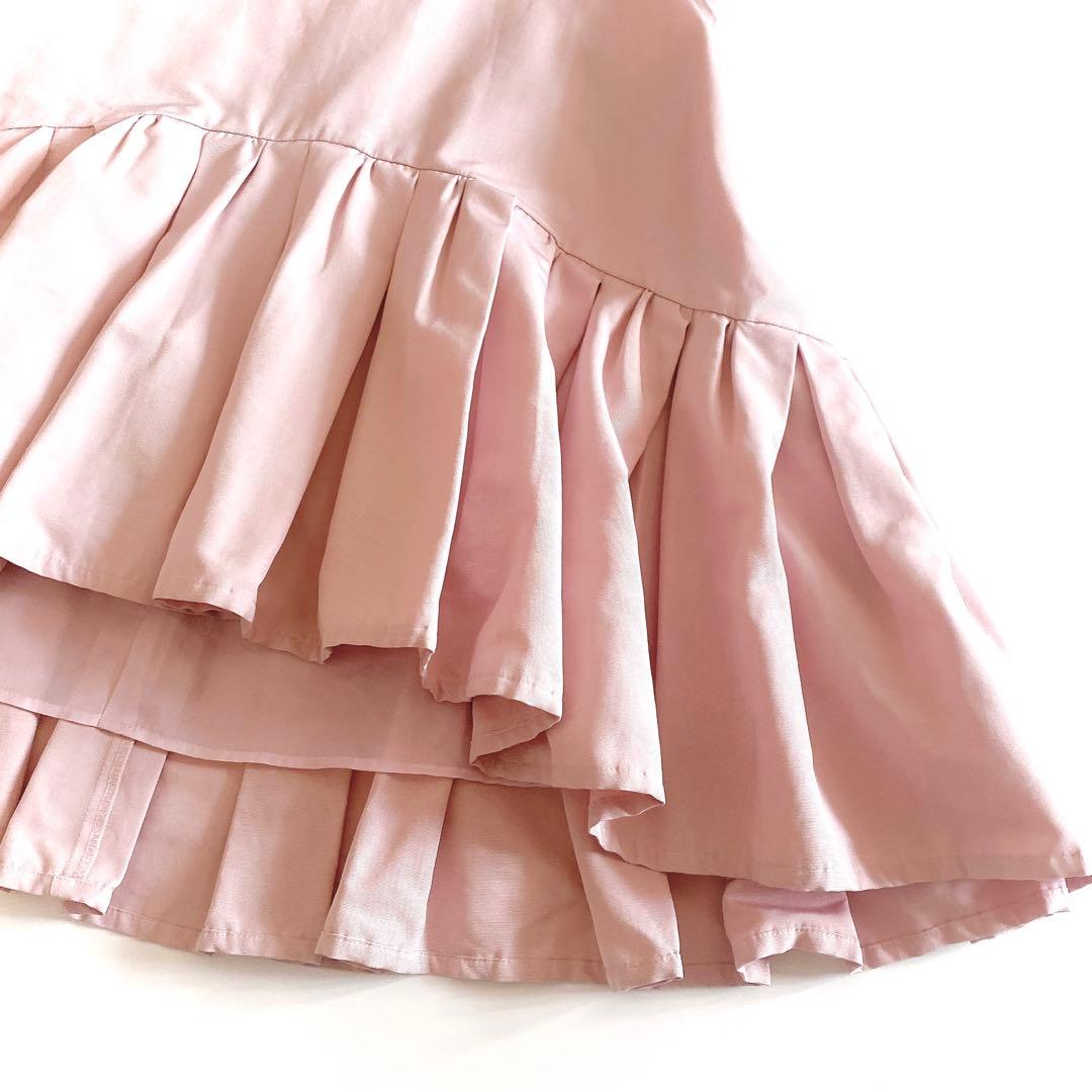 ボウエーbow.a マーガレットチュニック　ノースリーブペプラムブラウス　ピンク