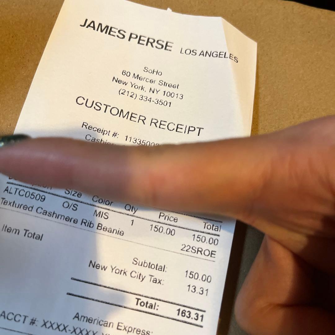 JAMES PERSE ジェームスパース ニット 帽 カシミヤ 100% グレー