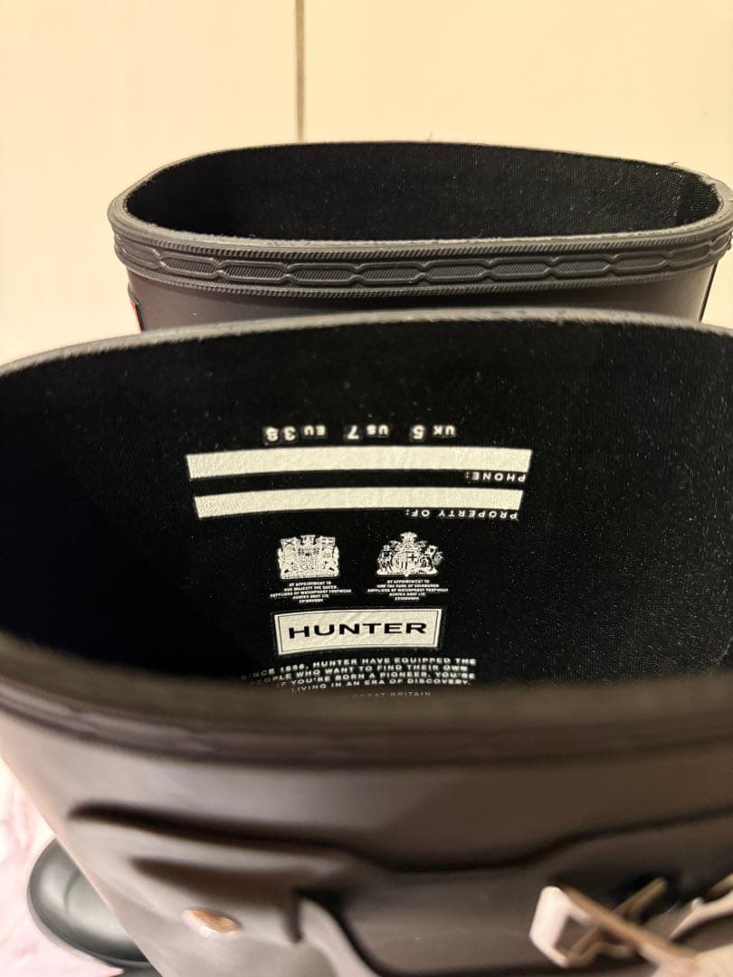 Hunter ハンター　トールレインブーツ　ブラック　24㎝