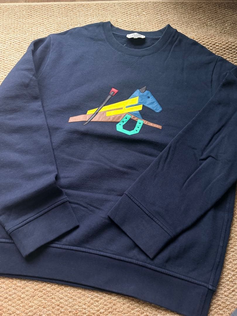 HERMES エルメス　メンズ　スウェット　XL ネイビー　エルメス