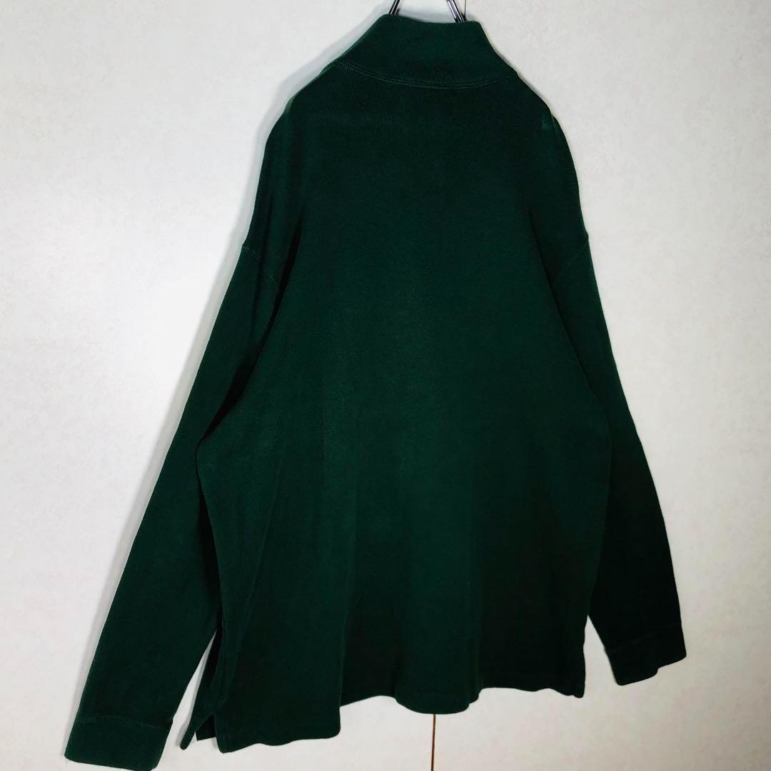 【希少カラー】ポロバイラルフローレン ハーフジップ 刺繍ロゴ ゆるだぼ XL 緑