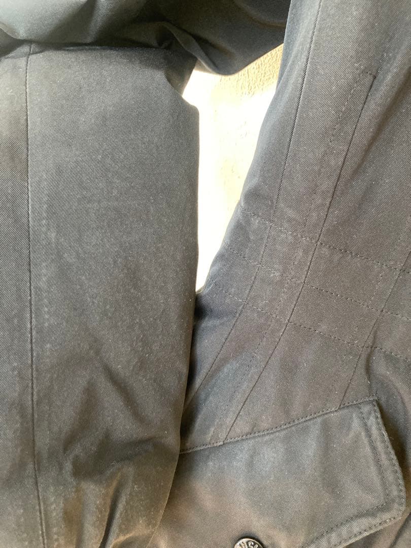 モンクレール　ダウンコート　リアルファー　黒　0 ダウンジャケット