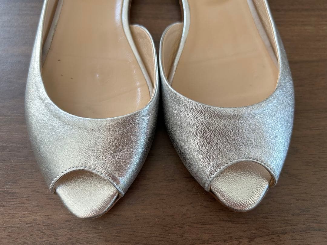 美品⭐︎FABIO RUSCONIシルバー オープントゥフラットシューズ サンダル