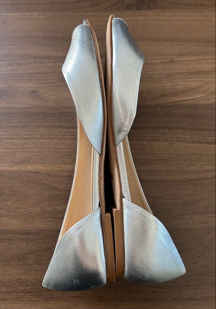 美品⭐︎FABIO RUSCONIシルバー オープントゥフラットシューズ サンダル