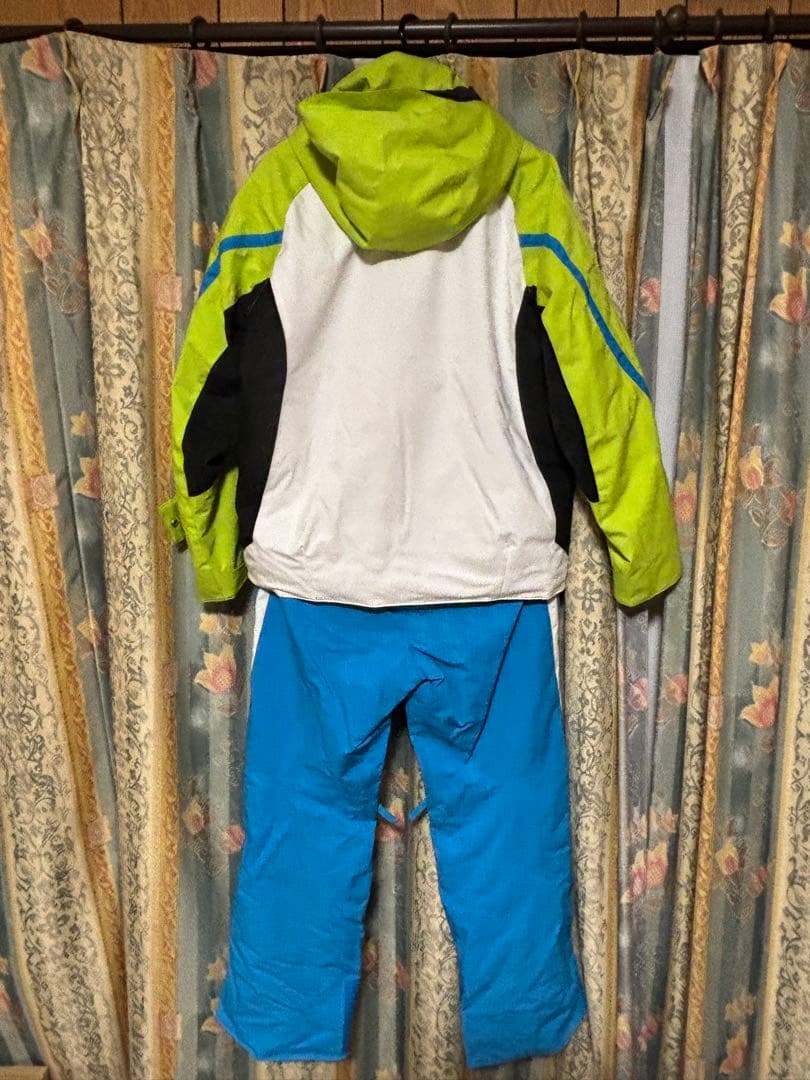 FABLICE スキーウェア Lサイズ （ホワイト/黄緑/ブルー）