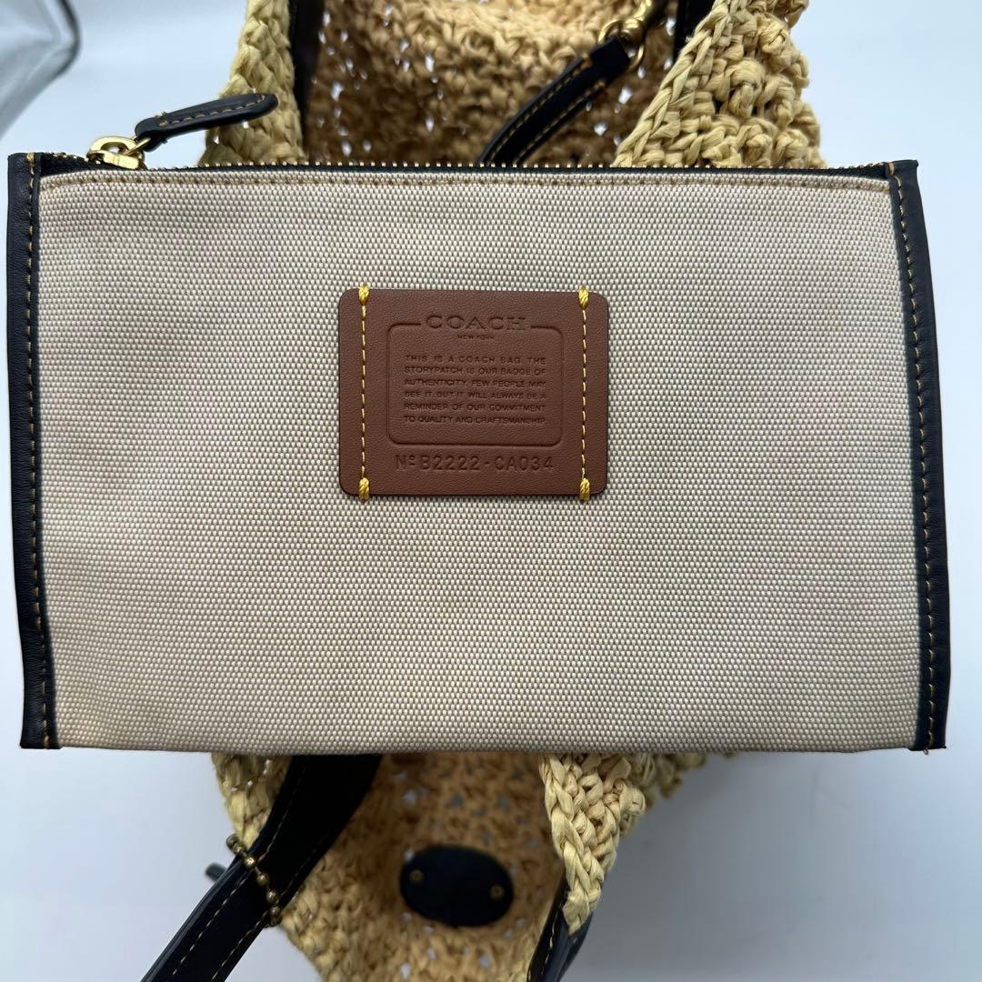極美品【23SS】完売品 COACH コーチ かごバッグ ストロースモールトート
