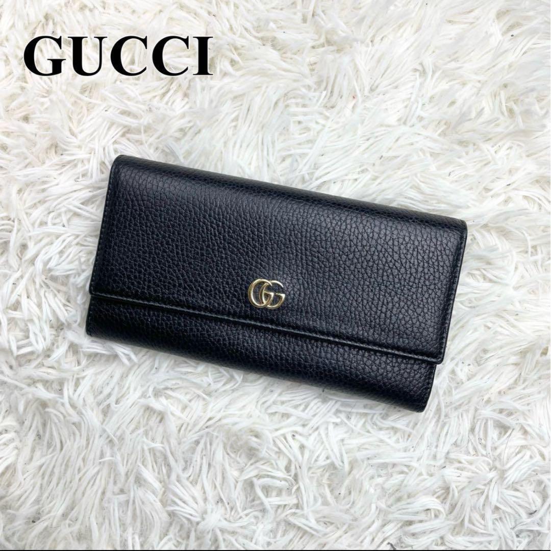 た*こ様 【極美品】グッチ 長財布 二つ折り GGマーモント コンチネンタル 革