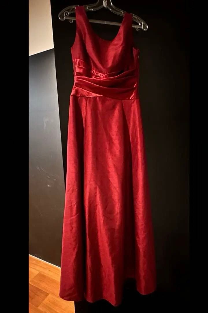 Aimer エメ　シャンタン　ドレス　ワインレッド　赤　演奏　パーティ