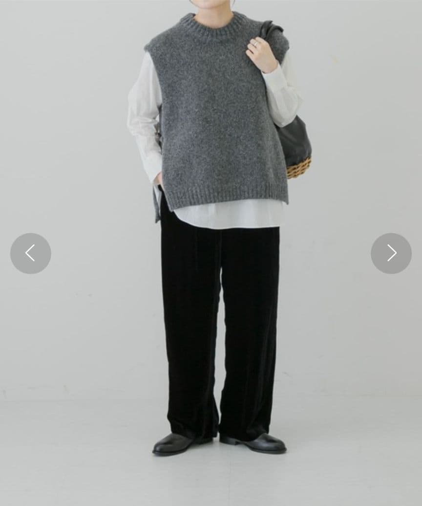 saya かぐれ トグル釦ニットベスト グレー