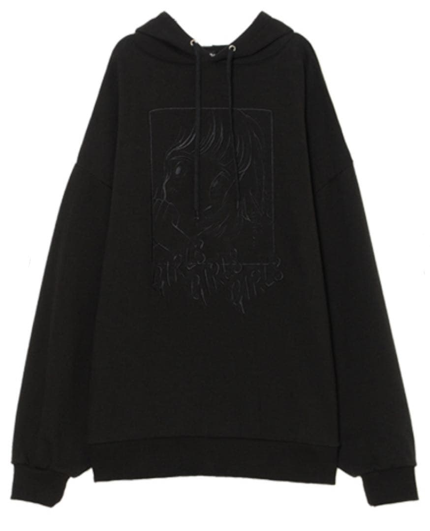 ブラック オーバーサイズ パーカー