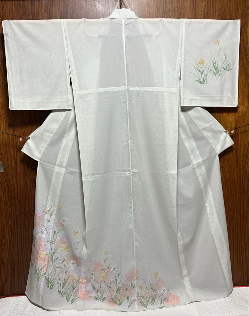 洗える着物 絽訪問着 絽長襦袢 絽袋帯 セット しつけ付き