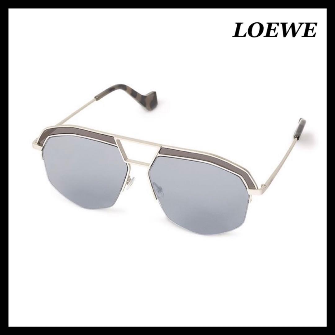 LOEWE サングラス　フレーム　シルバー　メガネ　ユニセックス　ロエベ