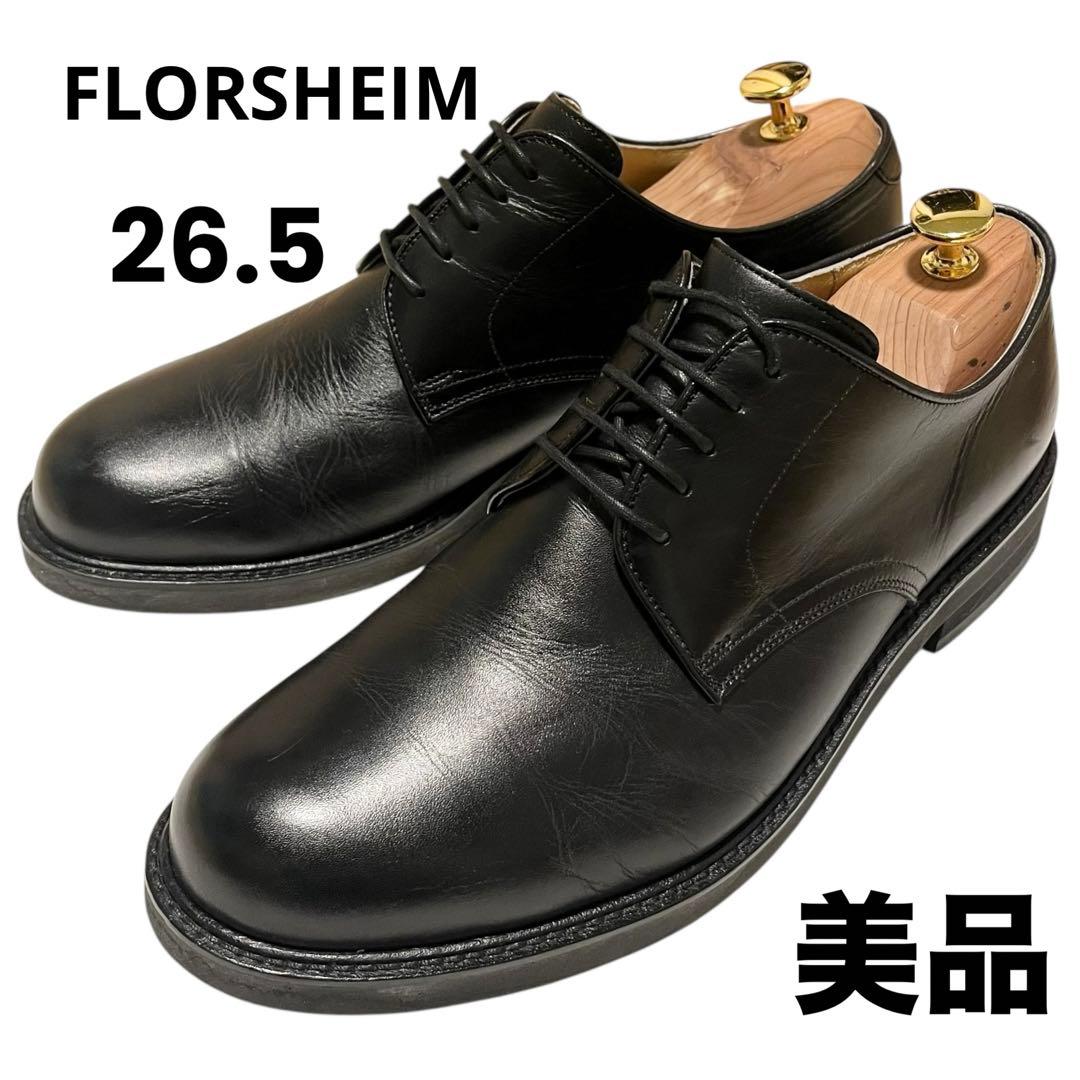 【美品】◾️FLORSHEIM◾️プレーントゥ◾️ポストマン◾️外羽根◾️レザー◾️ブラック