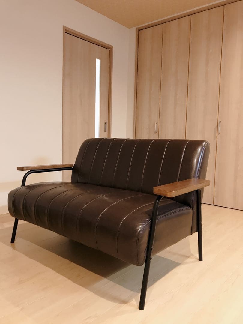 破格！レザー調ソファー♡2・3人掛け、美品、濃いブラウン