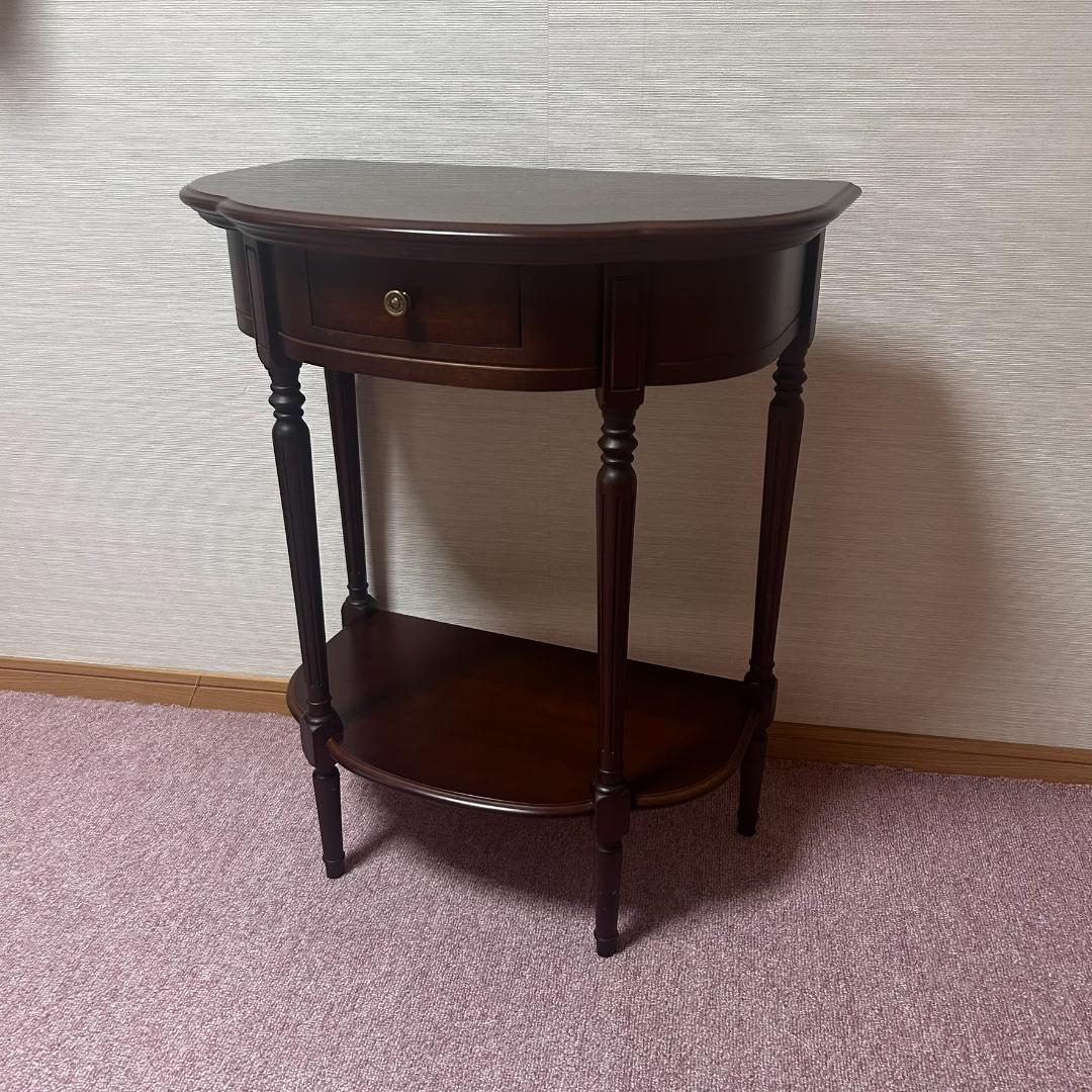 LA CASE　ラカーサ　木製　オーバル型　コンソールテーブル　引き出し付き