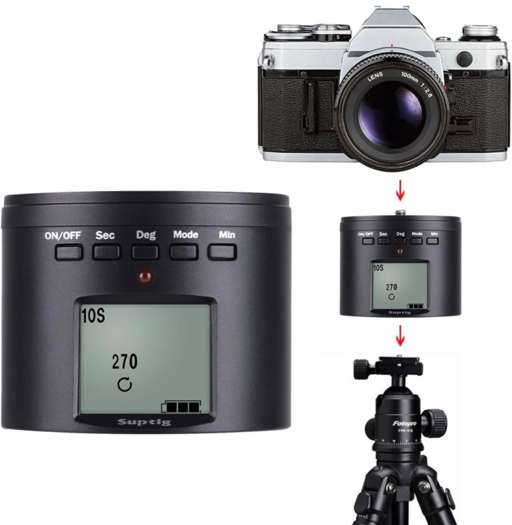 カメラ三脚マウント 電動 360度回転するヘッド Gopro