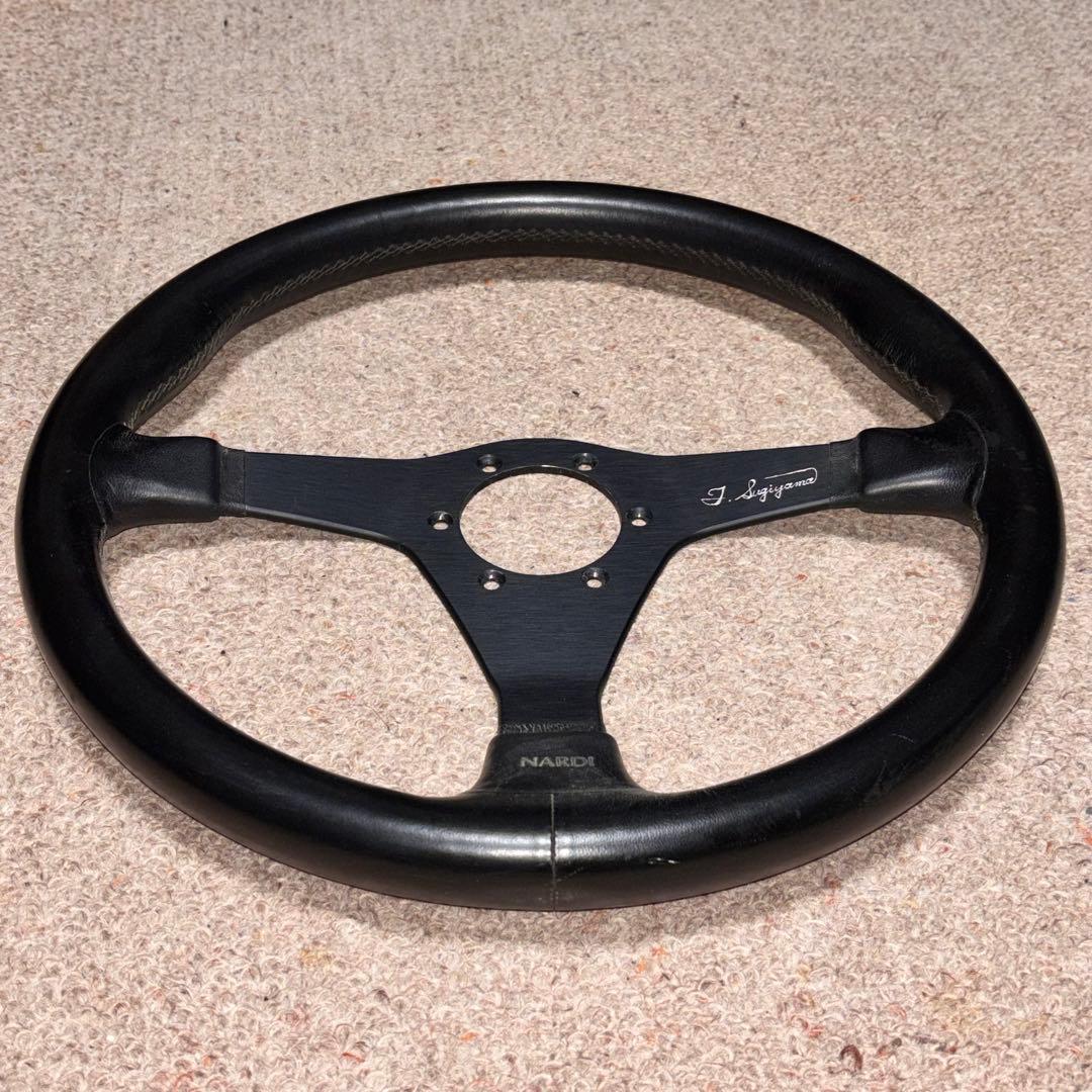 ナルディステアリングGARA3ブラックレザー/スポーク NARDI.FET刻印有