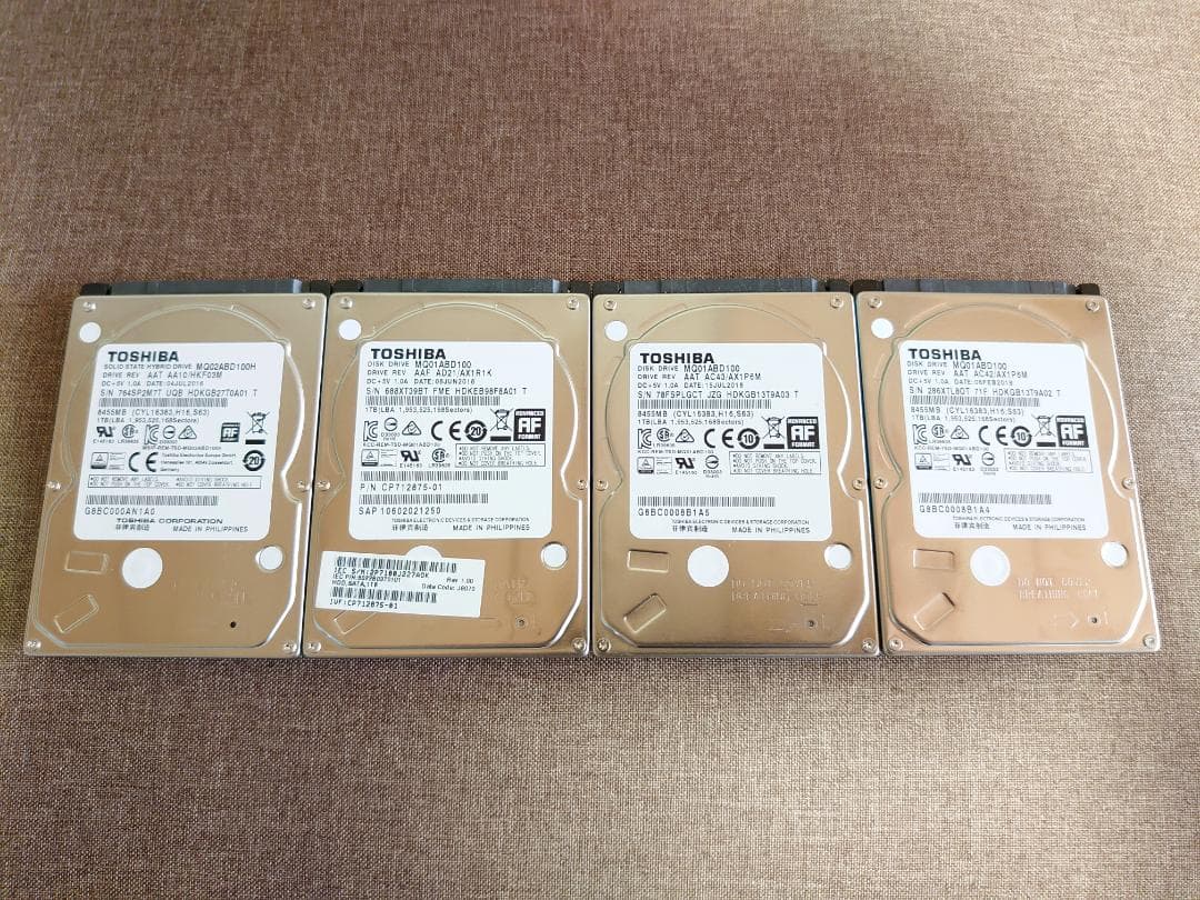 ✨4個セット✨HDD 1000GB✨大容量1TB✨2.5インチ✨09-06