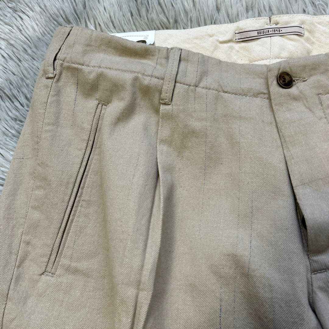 【新品】BRIGLIA 1949 ストライプ スラックス チノパン 48サイズ