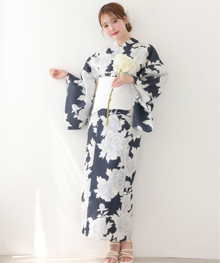 セパレート浴衣 / 浴衣+作り帯+飾り帯+草履+巾着セット