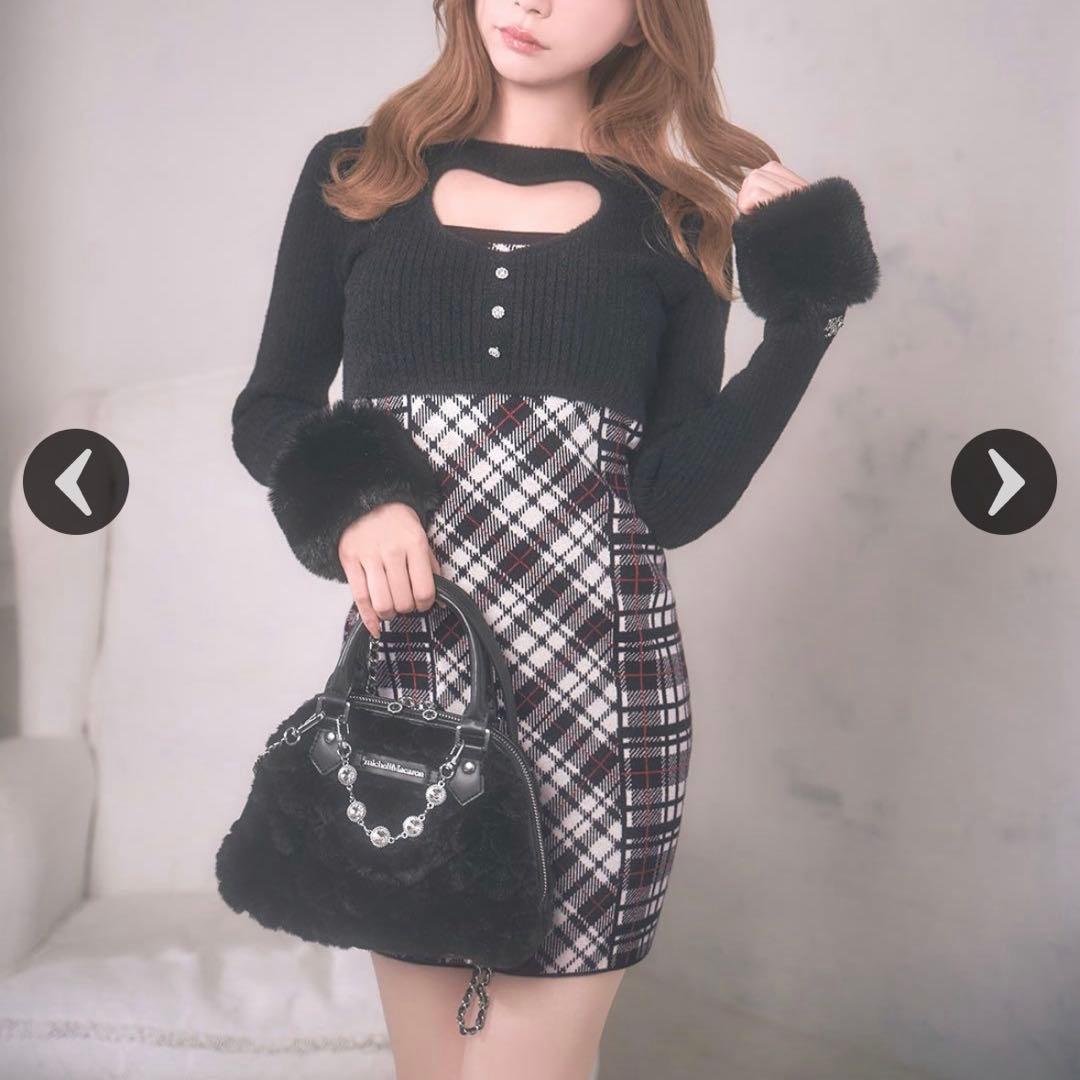 ミシェルマカロン ハートカットニットワンピース