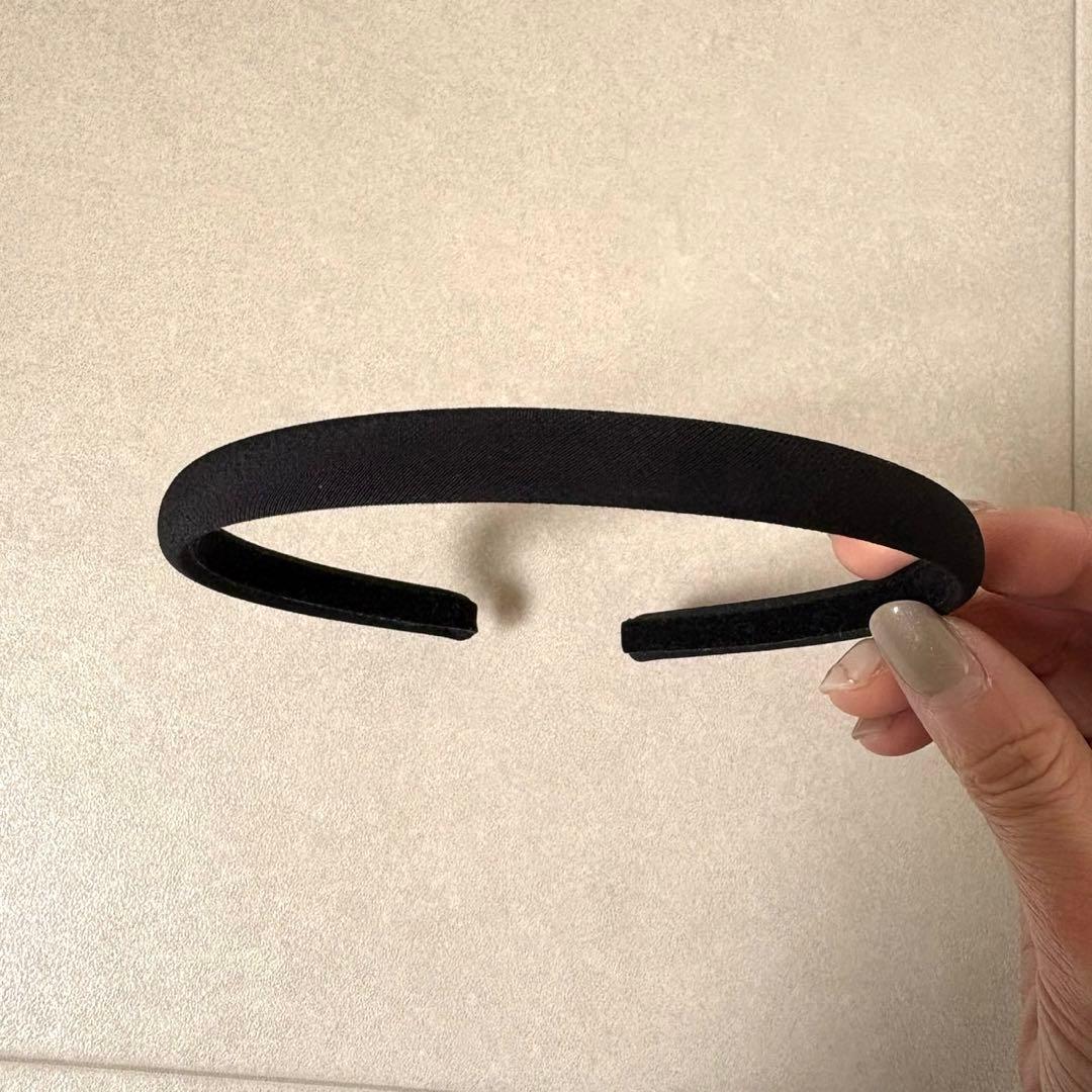 【美品】アレクサンドルドゥパリ カチューシャ　ベロア 黒 ブラック