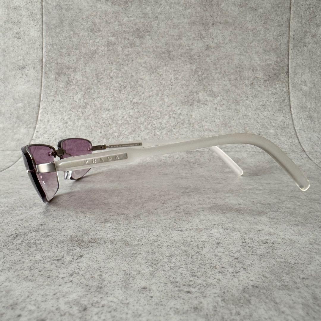 プラダスポーツ サングラス　ハーフリム パープル　シルバー vintage