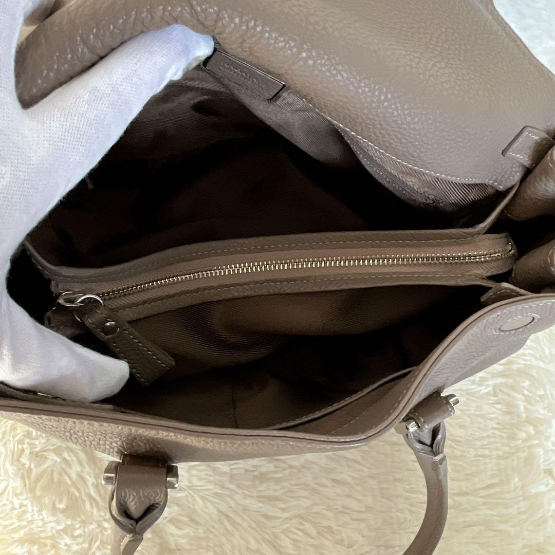 NAGATANI ハンドバッグ　シボレザー　グレージュ　フラップ