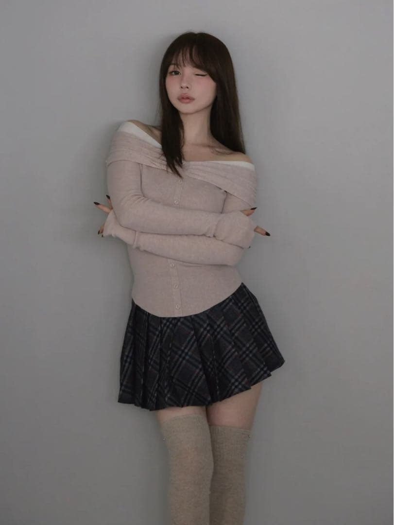 完売品！Monica check pleats mini skirt