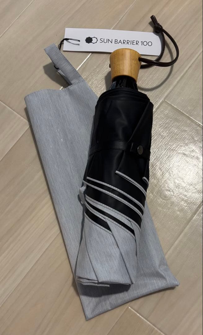 SUN BARRIER 100 折りたたみ傘 グレー
